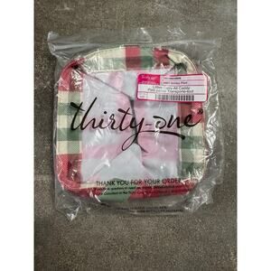 Thirty-One 31 Littles Carry All Caddy Holiday Plaid NIP Red Green